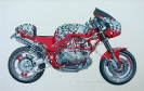 Motorrad - Gouache 37 x 20 cm