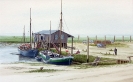 Hafen Neufeld um 1900 - Aquarell 20 x 30 cm