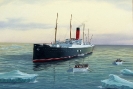 Titanic Rettung der Schiffbrüchigen durch Carpathia - Gouache 50 x 35 cm